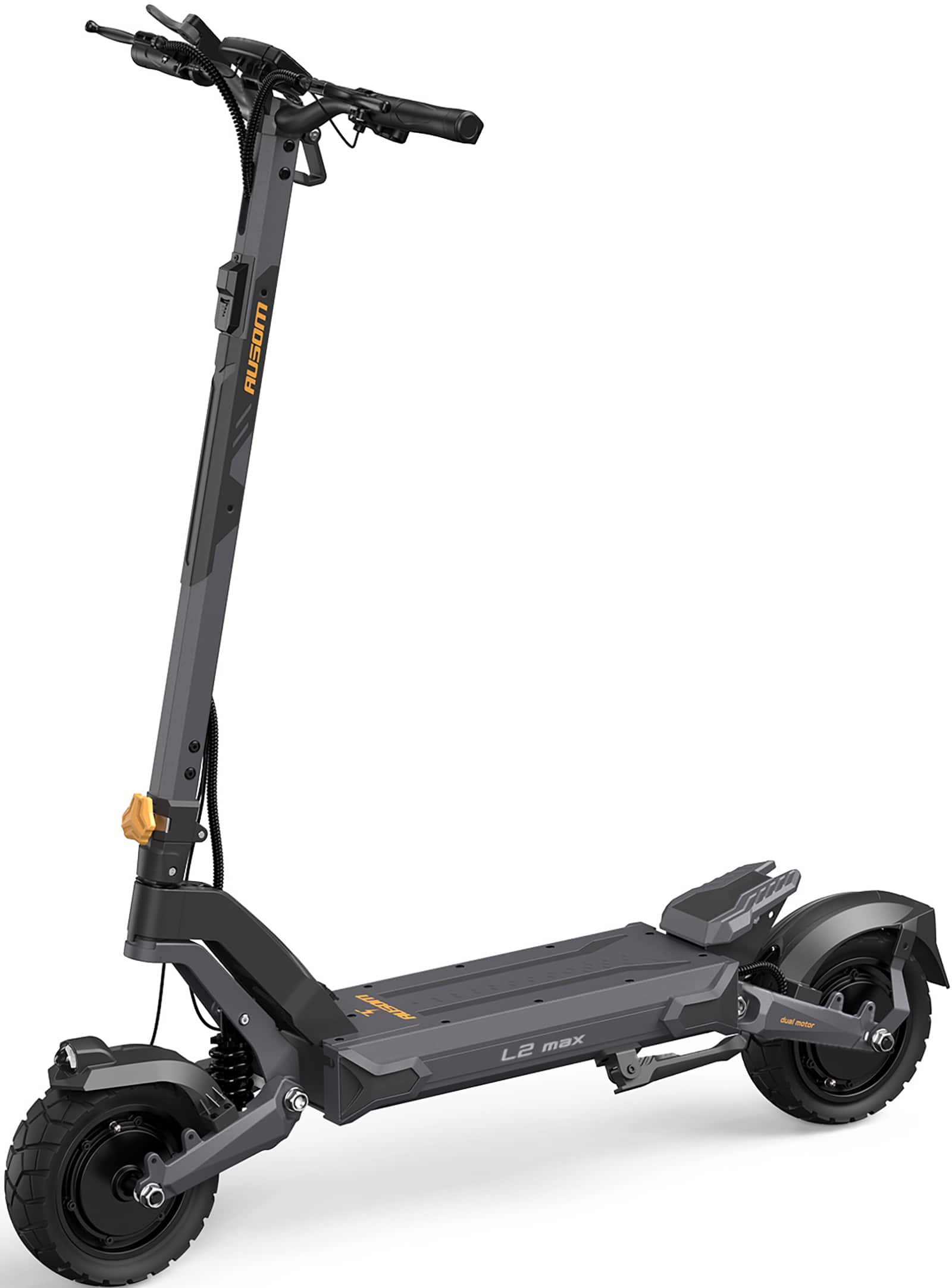 Ausom - L2 Max Foldable Electric Scooter w/ 56 mi Max Operating Range & 20 mph Max Speed, Dual 1000W Motors, 287 lbs Max Load - Dark Gray