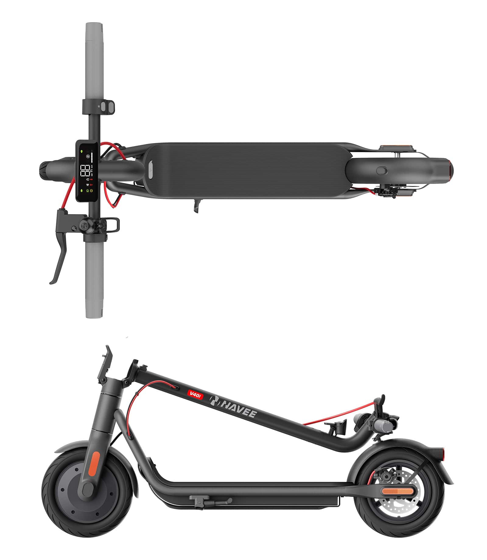 NAVEE - V40i Electric Scooter w/25 mi Max Operating Range & 20 mph Max Speed - Black - Image 4