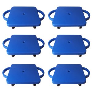 GSE Games & Sports Expert - Floor Scooter Board with Handles, Sitting Scooter for Kids Indoor Play, Fun Scoot Board(6 Pack - Blue