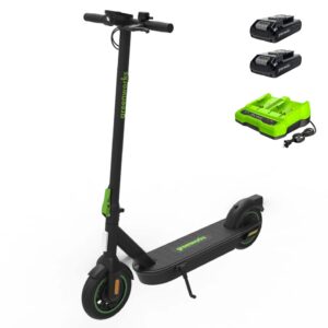 Greenworks - 2x24V Series E-Scooter with (2) 4Ah Batteries & Charger w/ 14 mi Max Operating Range & 18.6mph Max Speed - Stealth