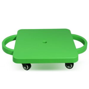 GSE Games & Sports Expert - Floor Scooter Board with Handles, Sitting Scooter for Kids Indoor Play, Fun Scoot Board - Green