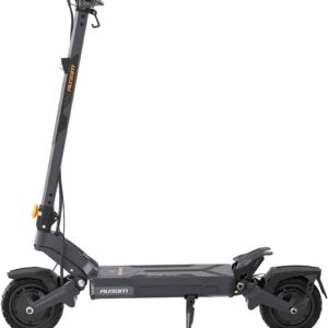 Ausom - DT2 Pro Foldable Electric Scooter w/ 71 mi Max Operating Range & 19 mph Max Speed, Dual 1100W Motors, 297 lbs Max Load - Gray/Yellow