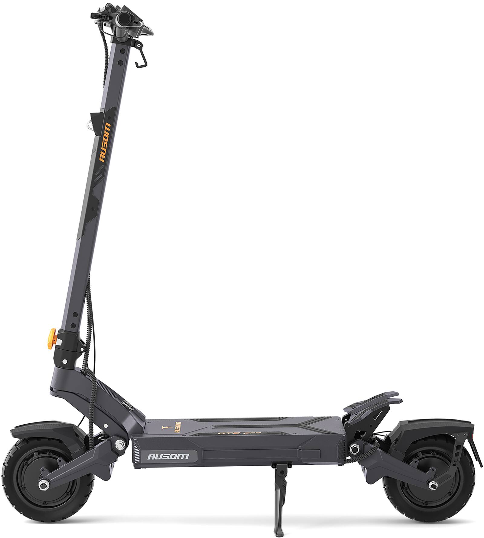 Ausom - DT2 Pro Foldable Electric Scooter w/ 71 mi Max Operating Range & 19 mph Max Speed, Dual 1100W Motors, 297 lbs Max Load - Gray/Yellow