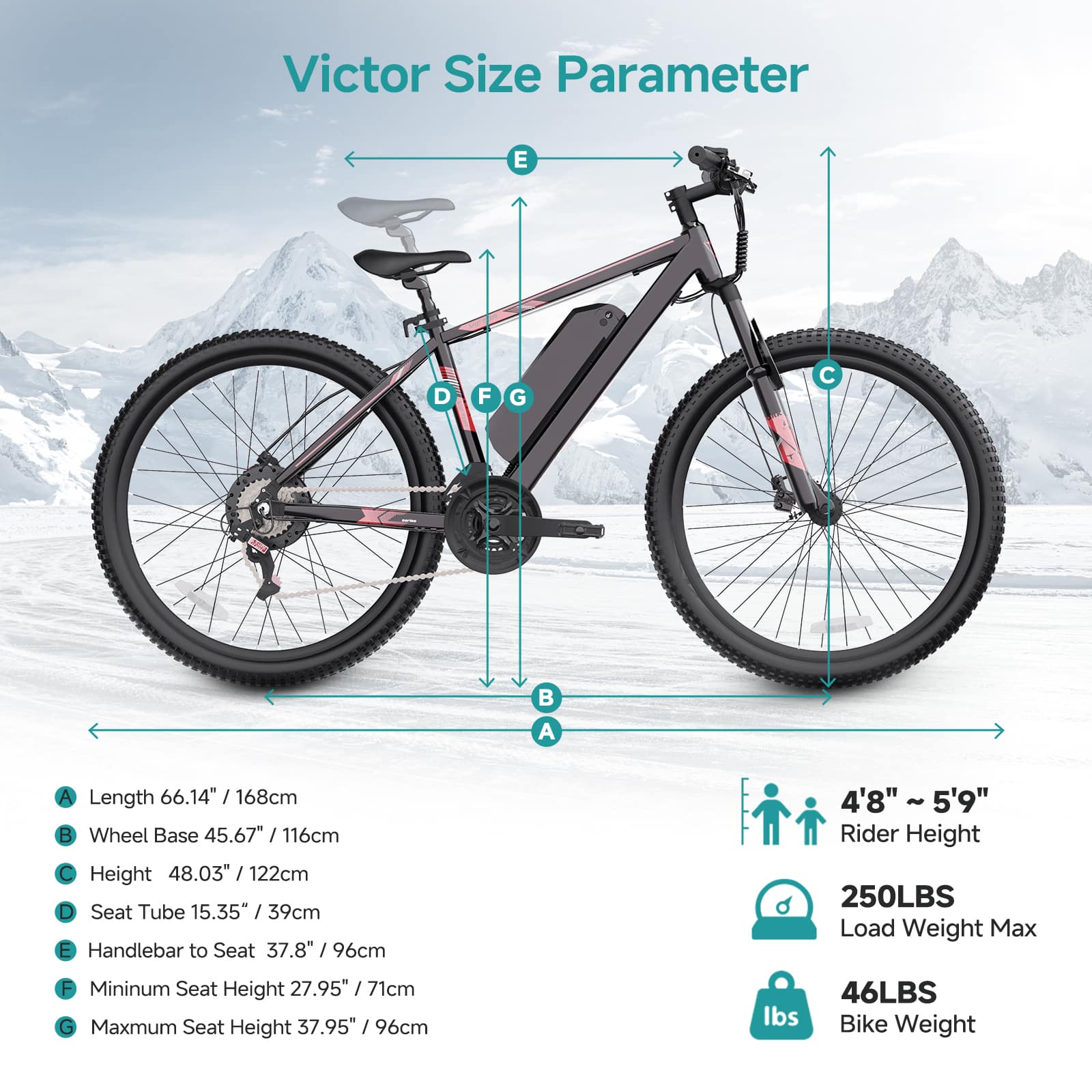 QNUT - VICTOR 2.0 PRO 26" Lightweight Electric Bike, Aluminum Frame, Commuter E-Bike with Disc Brakes - Red - Image 5