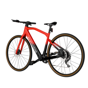 Vanpowers - UrbanCross Pro Lightweight 350W Hub-Motor Gravel E-Bike - Lava Red and Coke Black