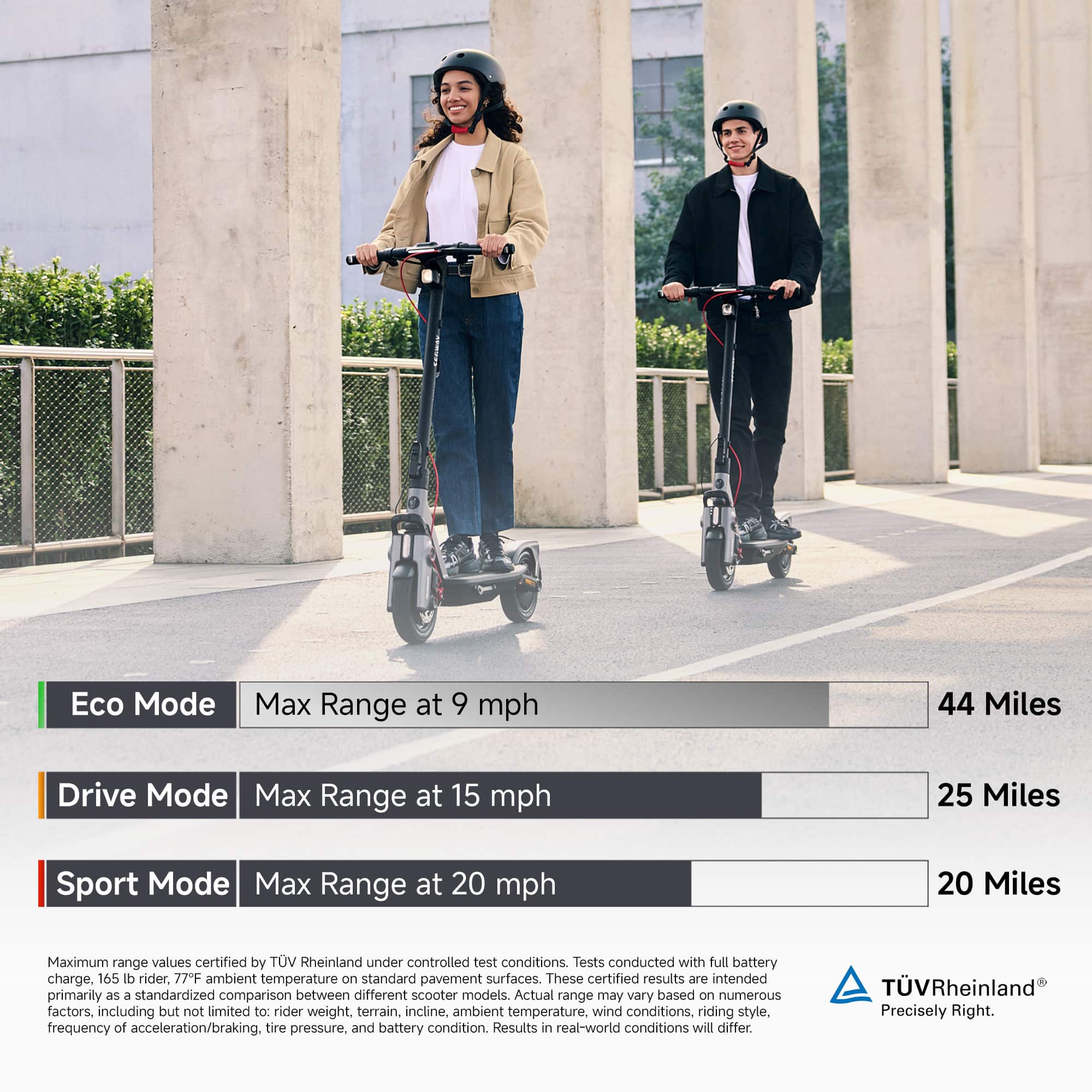 Segway - F3 Electric Scooter, w/ 44 miles Max Range & 20 mph Max Speed w/ 10-Inch Self-Sealing Tubeless Tires - Black - Image 5
