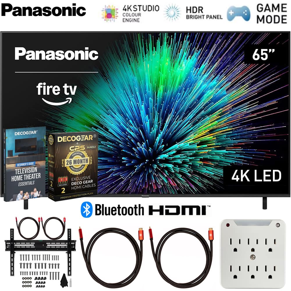 Panasonic - 65" W70 Series LED 4K UHD Smart Fire TV (2025) with 26 Month Extended Warranty Protection Plan Bundle