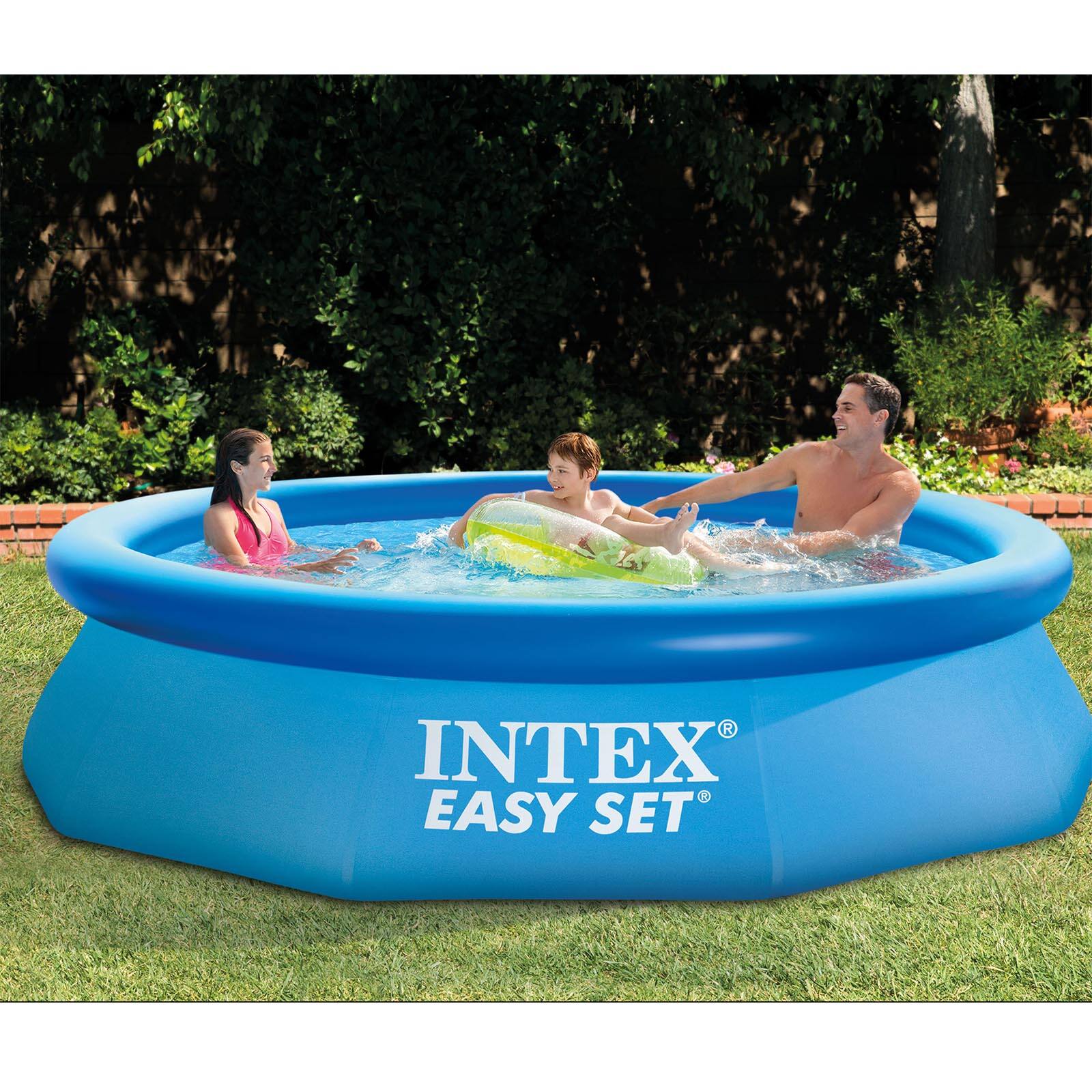 Intex - 10'x2.5' Kid Swimming Pool w/Filter Pump & Cleaning Maintenance Kit - Image 4
