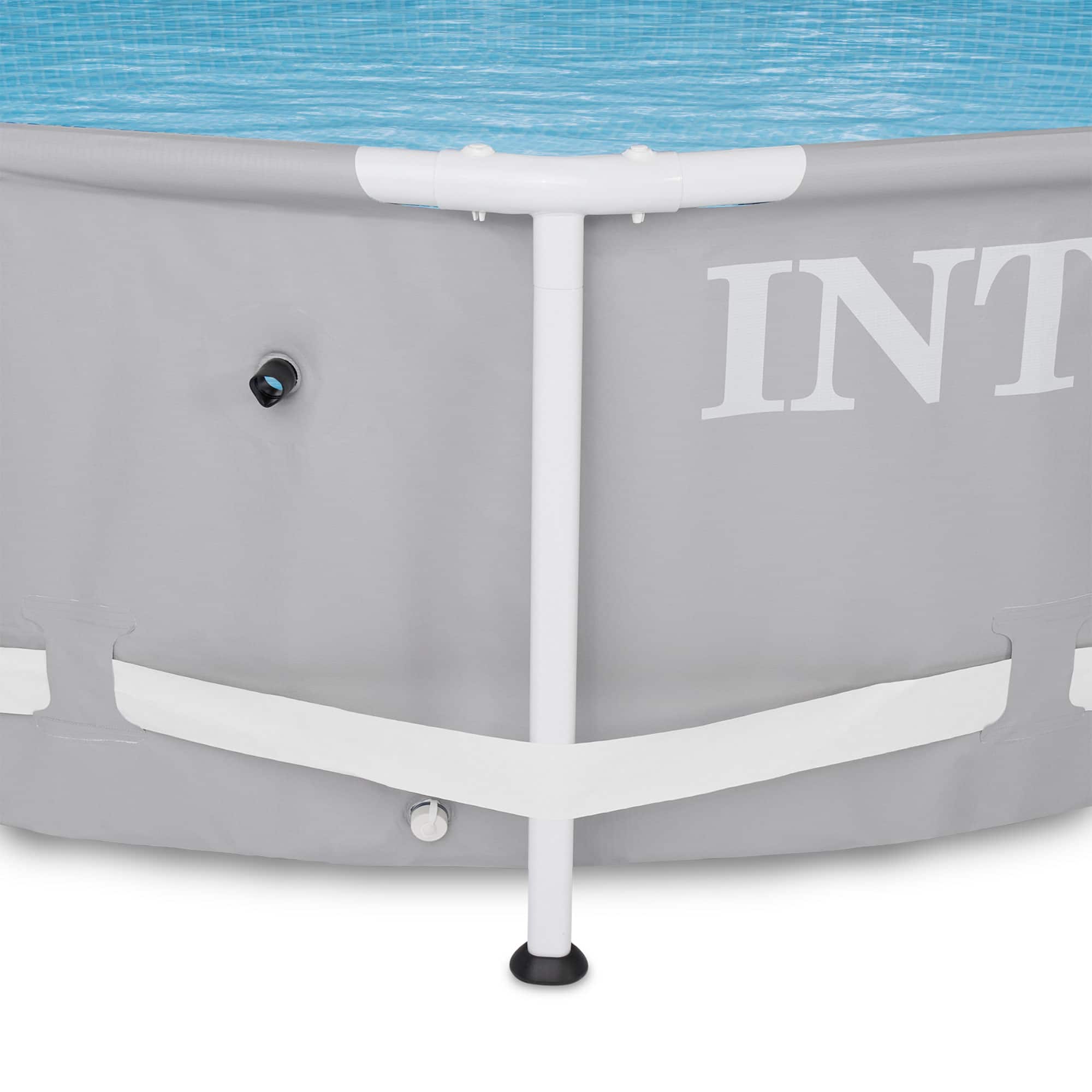 Intex - 12ft x 30in Prism Frame Above Ground Round Swimming Pool & Robot Vacuum - Image 4