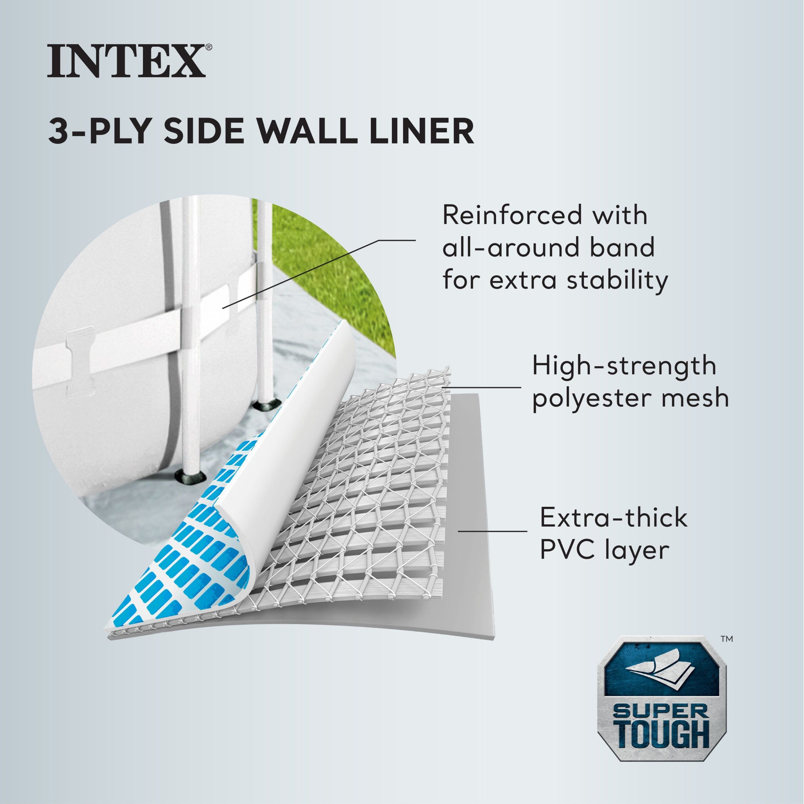 Intex - 26723EH 15ft x 42in Prism Frame Above Ground Swimming Pool Set with Filter - Gray - Image 2