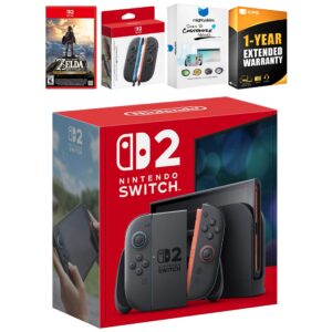Switch 2 Console with Zelda Breath of the Wild, Extra Joy-Cons, MightySkins Code and 1 CPS Year Extended - Nintendo Switch 2