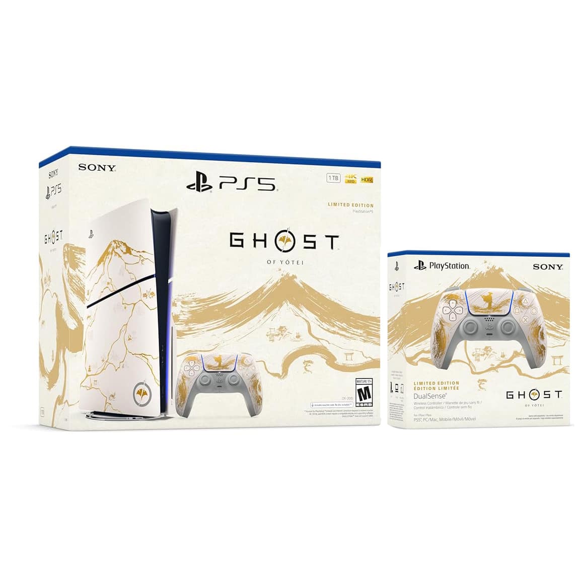Playstation 5 Disc Ghost of Yotei Limited Edition Bundle with Extra Controller - PlayStation 5