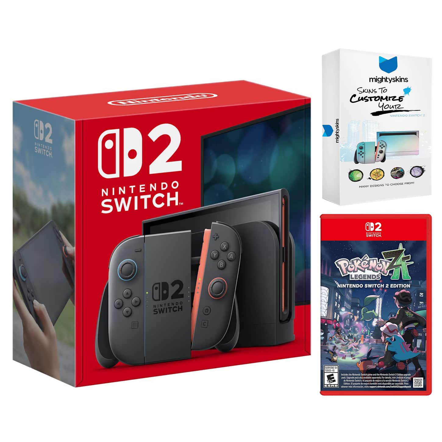 Switch 2 Video Game Console with Pokemon Legends: Z-A and MightySkins Code Bundle - Nintendo Switch 2