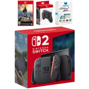 Switch 2 Video Game Console with Zelda Breath of the Wild, Pro Controller and MightySkins Code Bundle - Nintendo Switch 2
