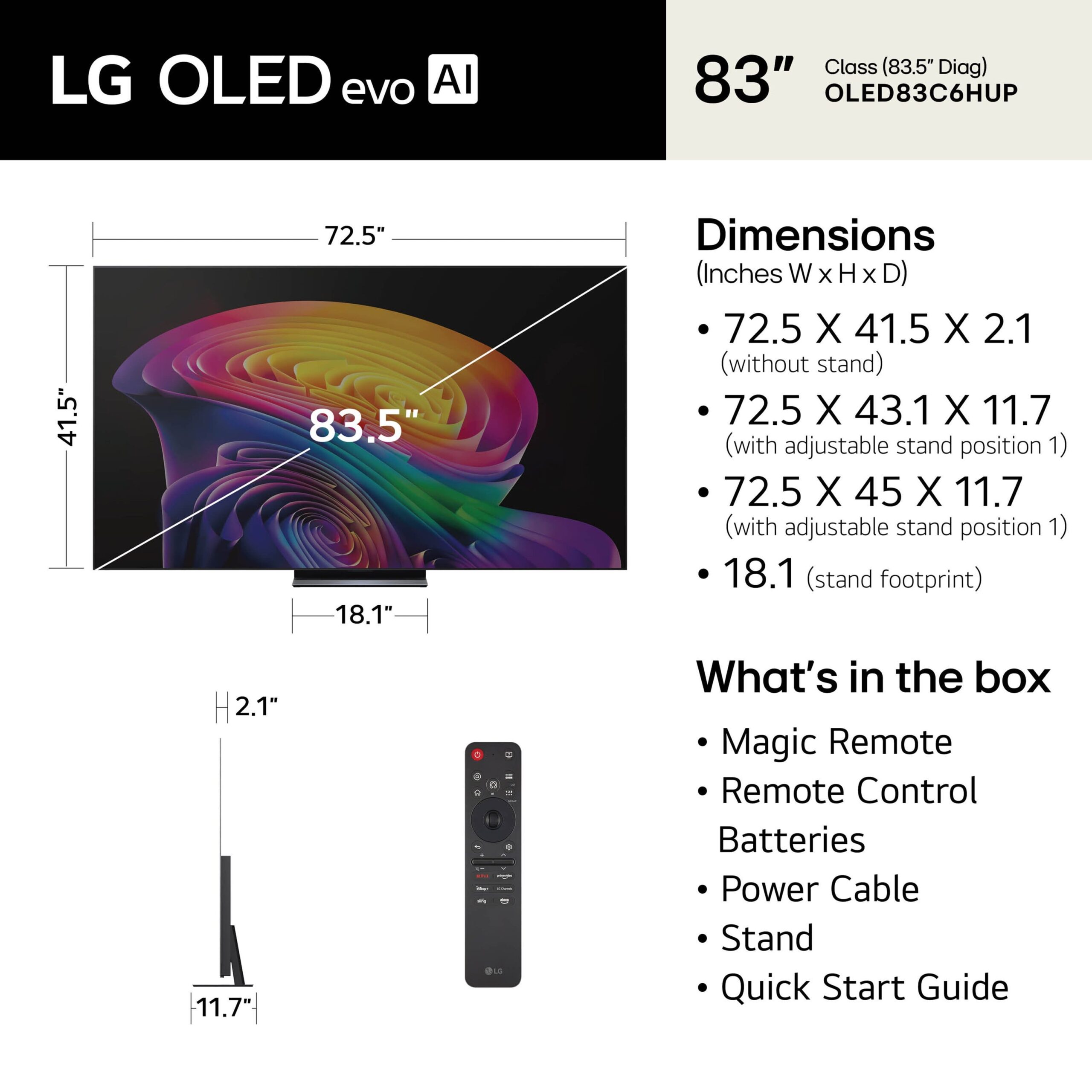 LG - 83" Class C6H Series OLED evo AI 4K Smart webOS TV with Hyper Radiant Color Tech (2026) - Image 2