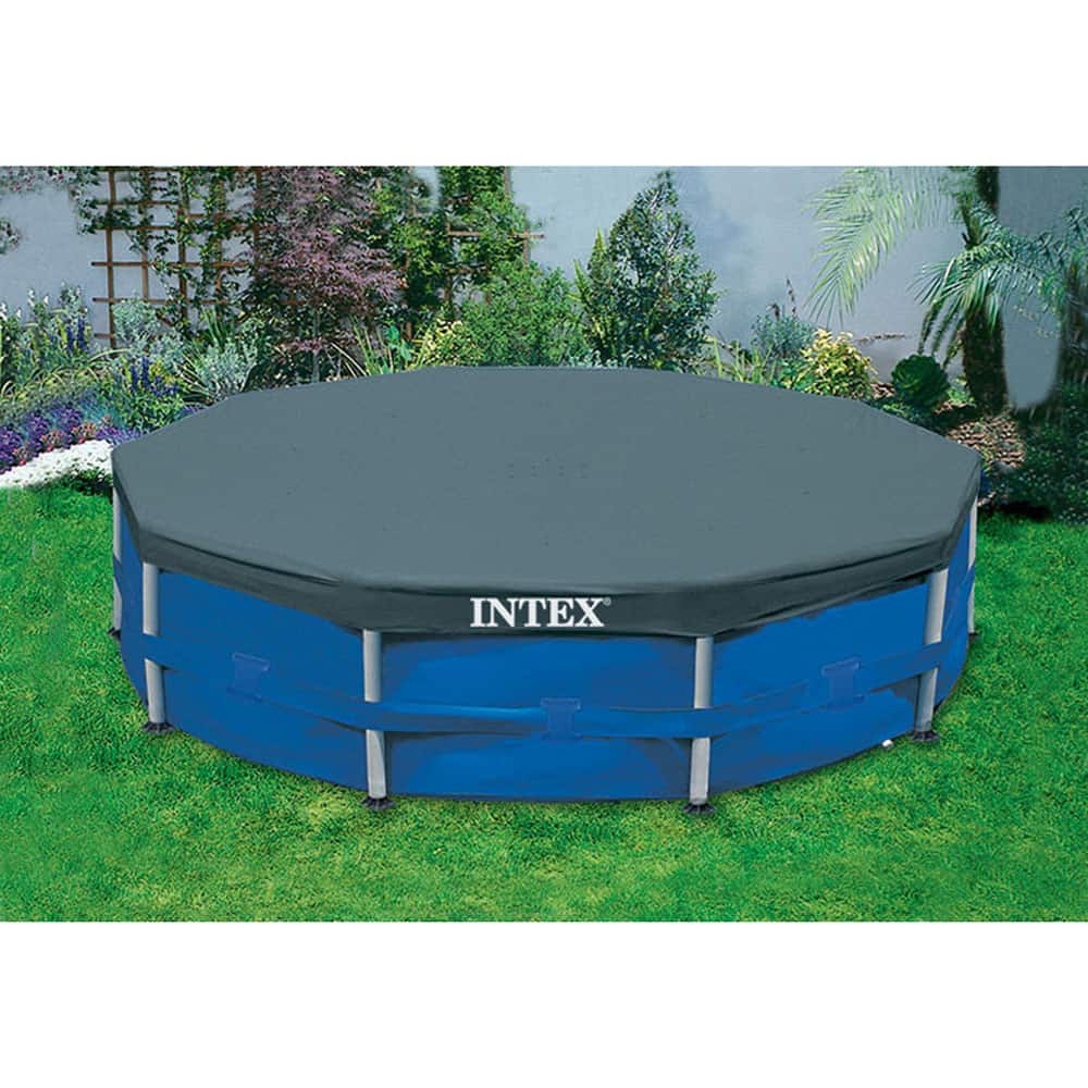 10 x 2.5-Foot Frame Pool w/ Filter Pump & Intex 10 ft Vinyl Cover, 2 Pack - Image 4