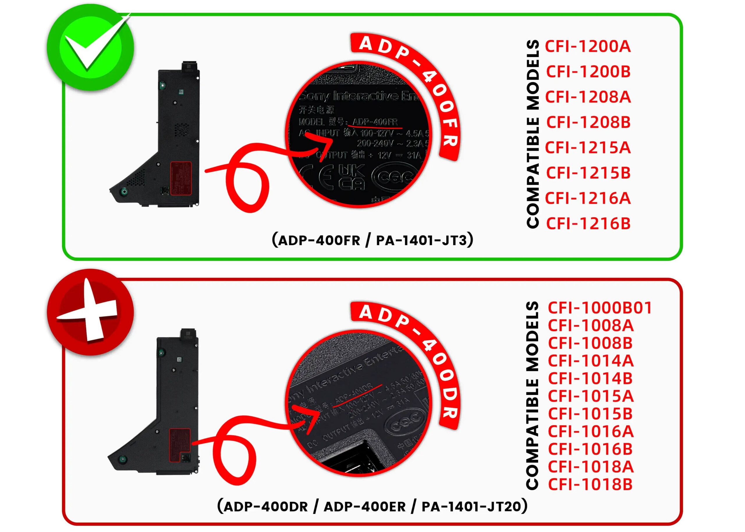 Power Supply Unit (ADP-400FR / PA-1401-JT3, CFI-12XX) Compatible For PlayStation 5 PS5 - PlayStation 5 - Image 3