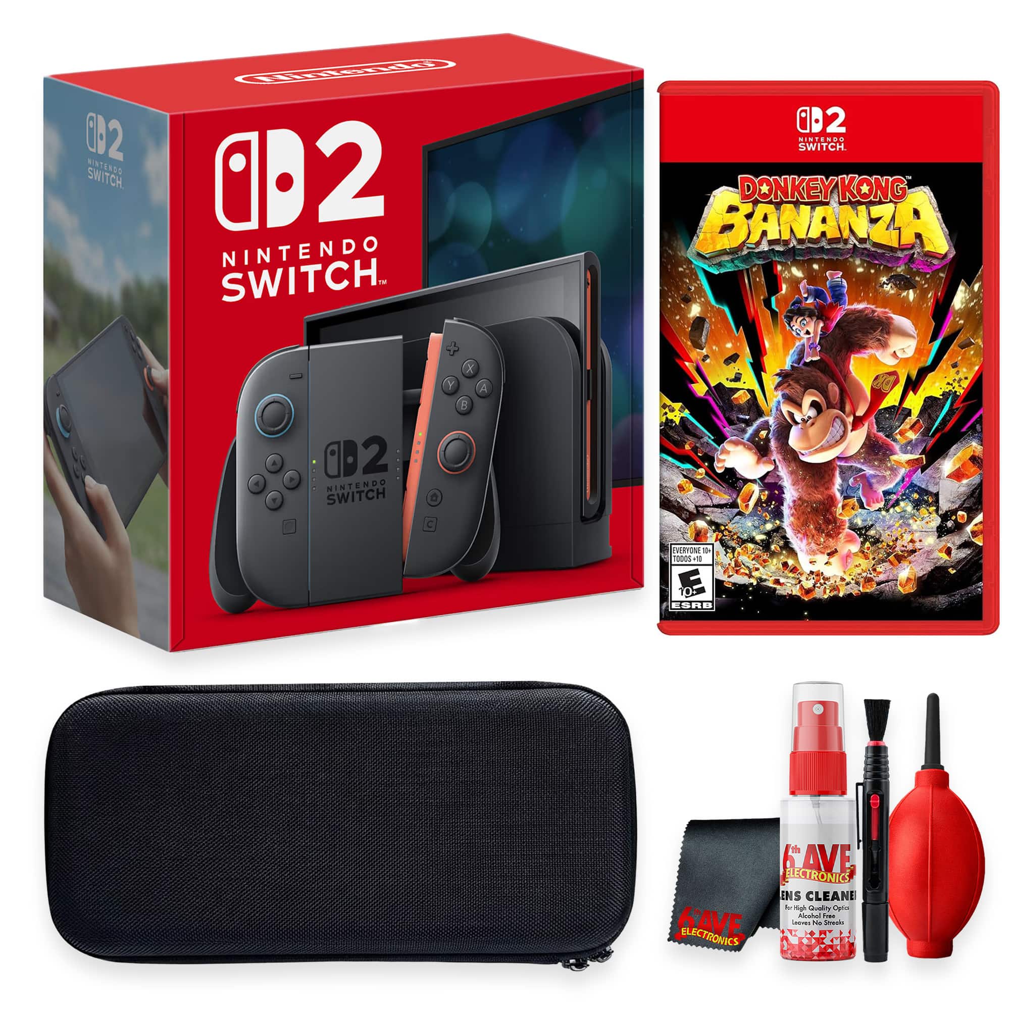 Switch 2 Video Game System Bundle With Carrying Case + Cleaning Kit + Nintendo Donkey Kong Bananza for Switch 2 - Nintendo Switch 2