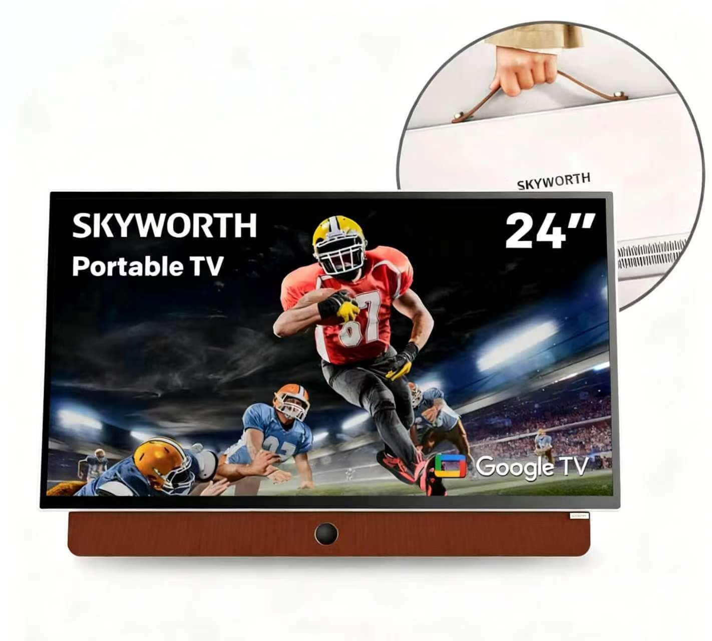 SKYWORTH - Portable 24" LED Full HD Battery Powered Smart Google TV (2024)
