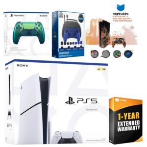 Playstation 5 Slim Disc with Extra Controller, Gamer Starter Kit and MightySkins Decal Voucher + 1 - PlayStation 5