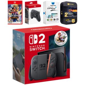 Switch 2 + Mario Kart World Bundle with Street Fighter 6, Pro Controller, MightySkins Code and 2 CPS Year - Nintendo Switch 2