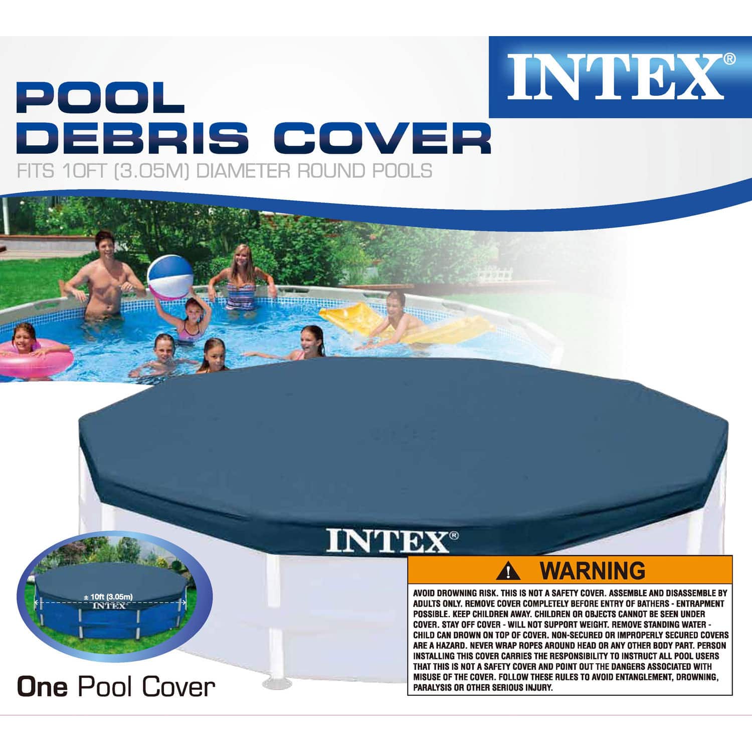 10 x 2.5-Foot Frame Pool w/ Filter Pump & Intex 10 ft Vinyl Cover, 2 Pack - Image 5