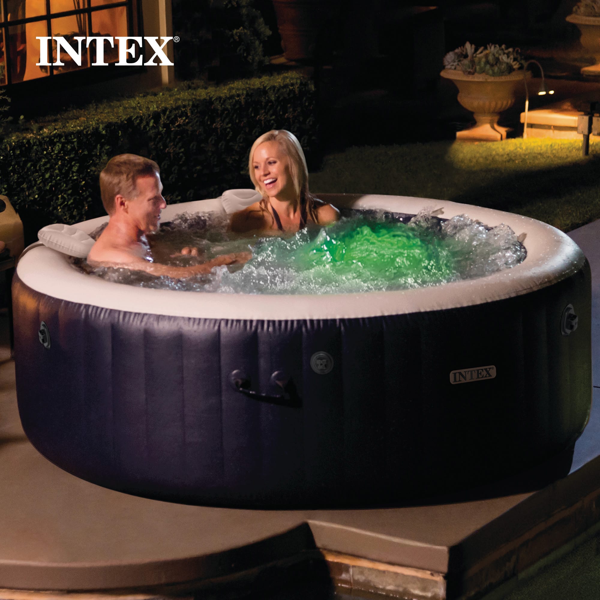 Intex - PureSpa Plus Inflatable Square Spa & Type S1 Filter Cartridges (6 Pack) - Gray - Image 4