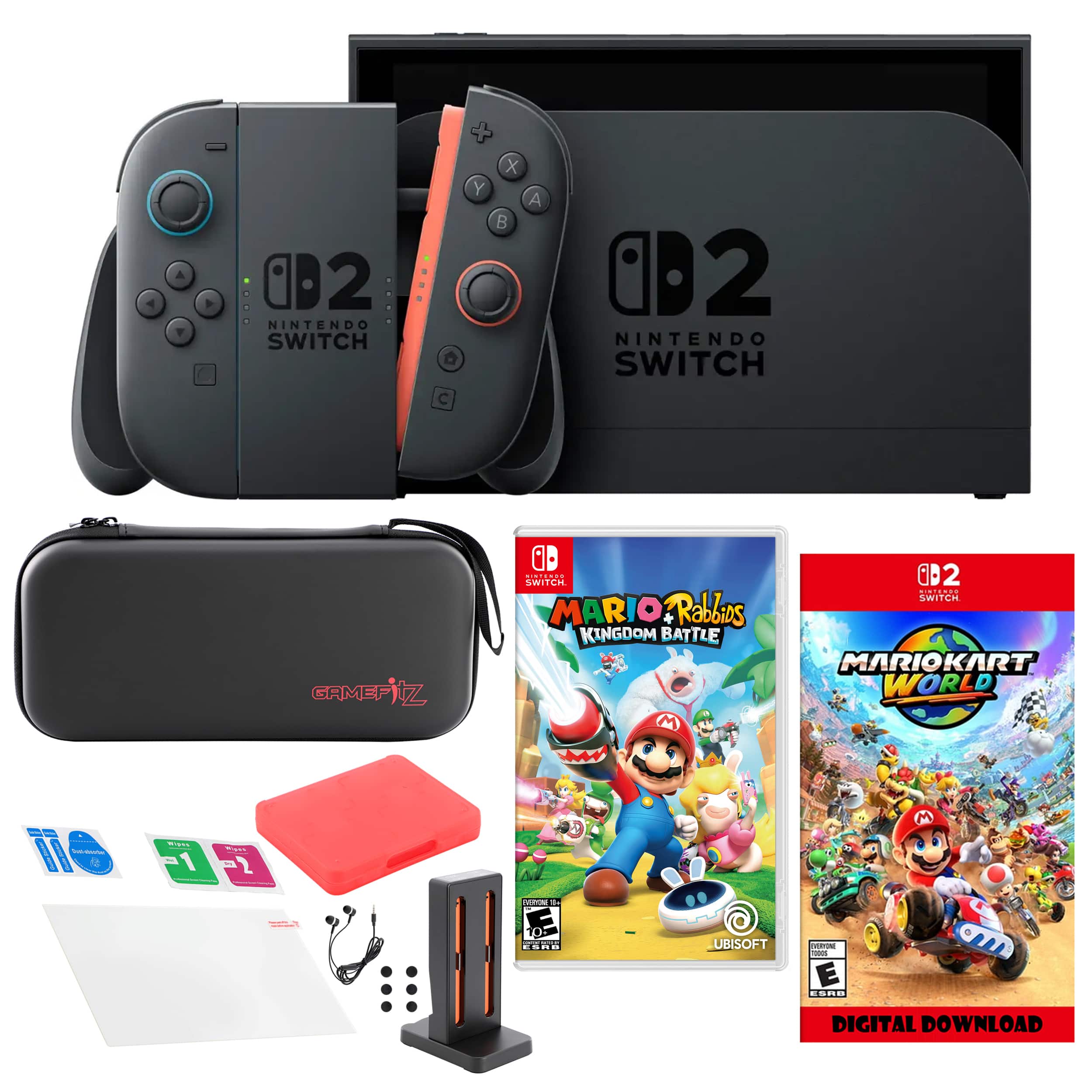 Switch 2 MarioKart with Rabbids & Accessories Kit - Nintendo Switch 2
