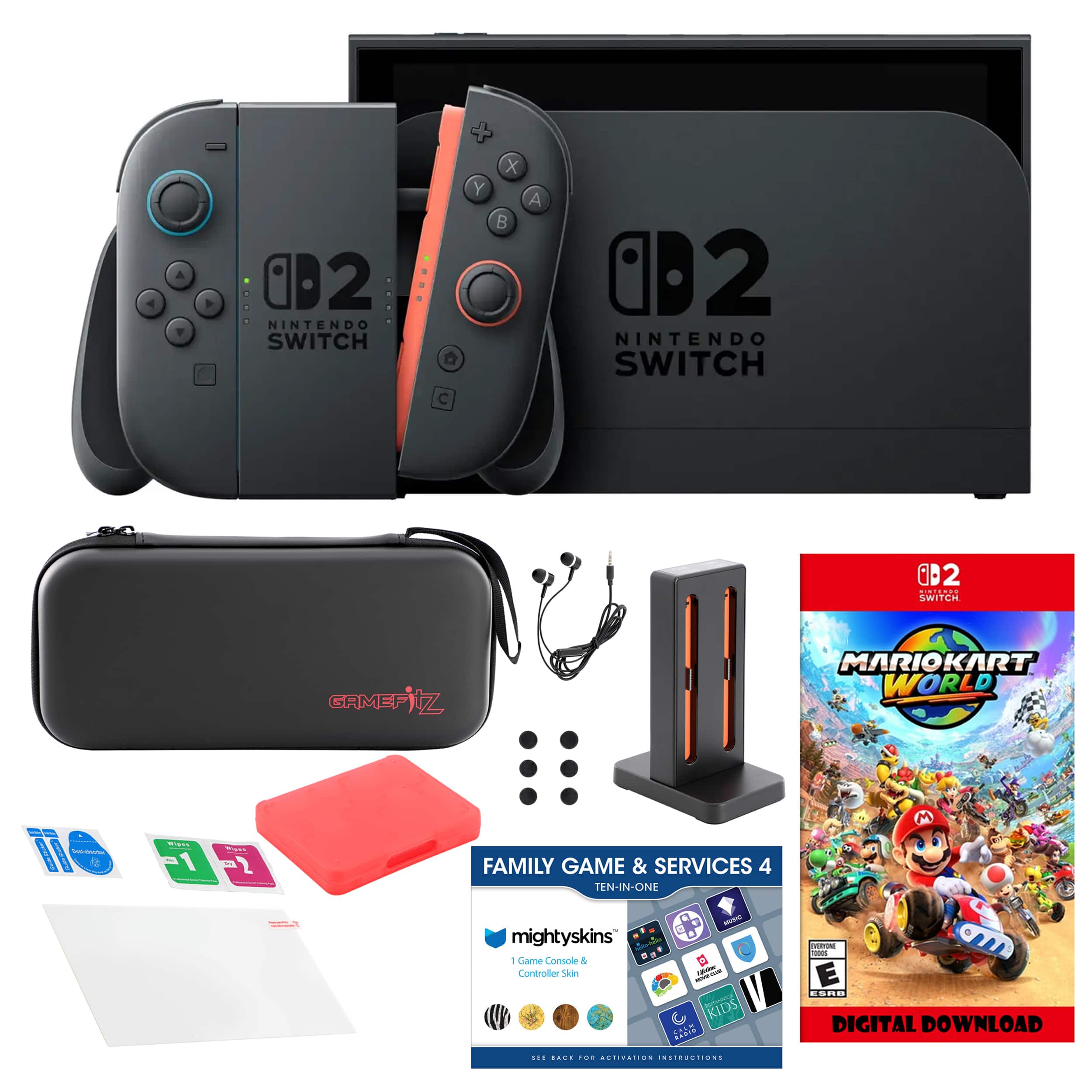 Switch 2 MarioKart with Accessories Kit and Voucher - Nintendo Switch 2