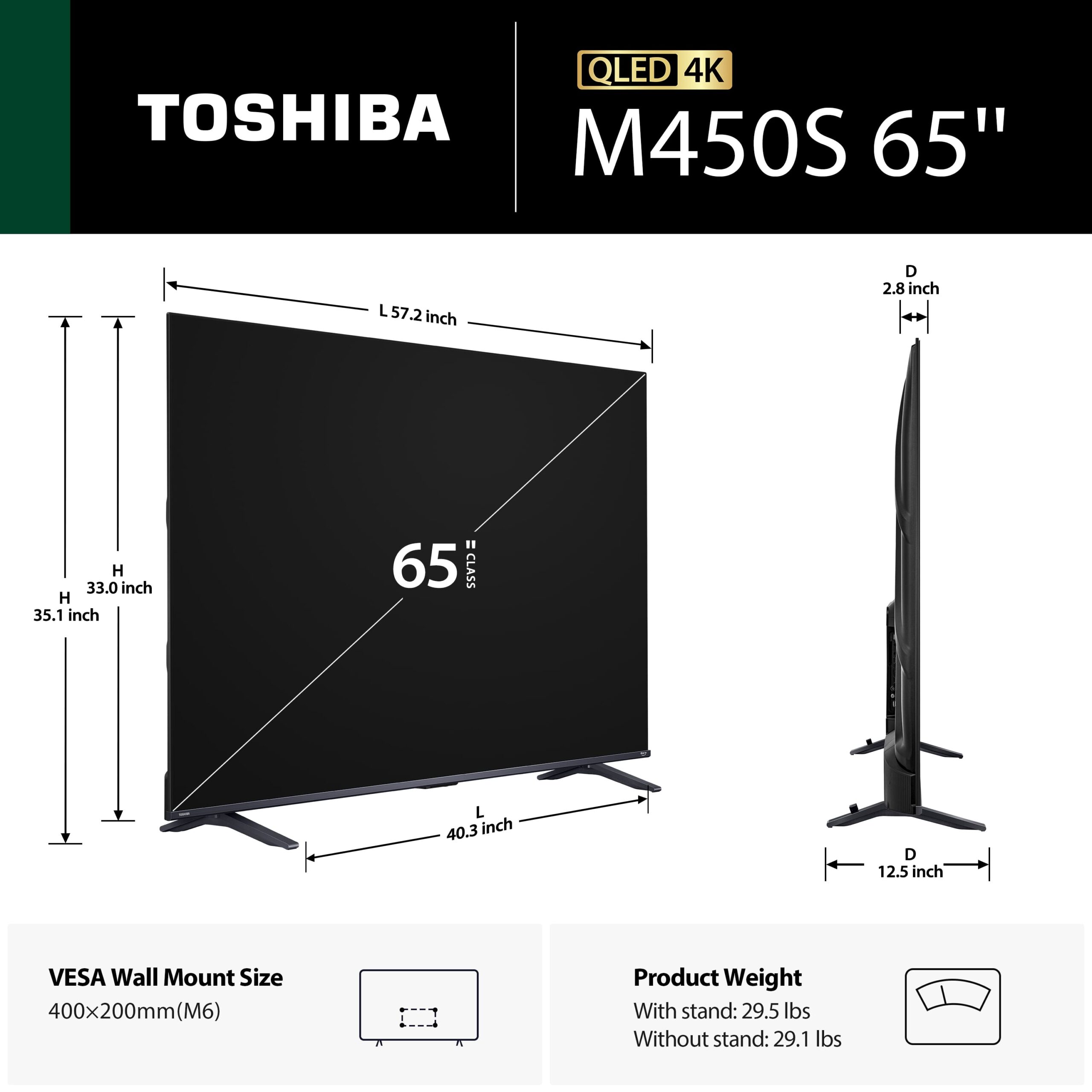 Toshiba - 65" Class M450 Series QLED 4K UHD Smart Fire TV - Image 2