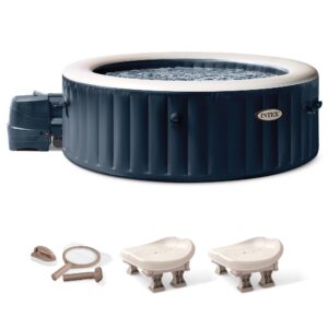 Intex - PureSpa Plus Portable Inflatable Hot Tub with Accessory Kit & 2 Seat Spas - Blue