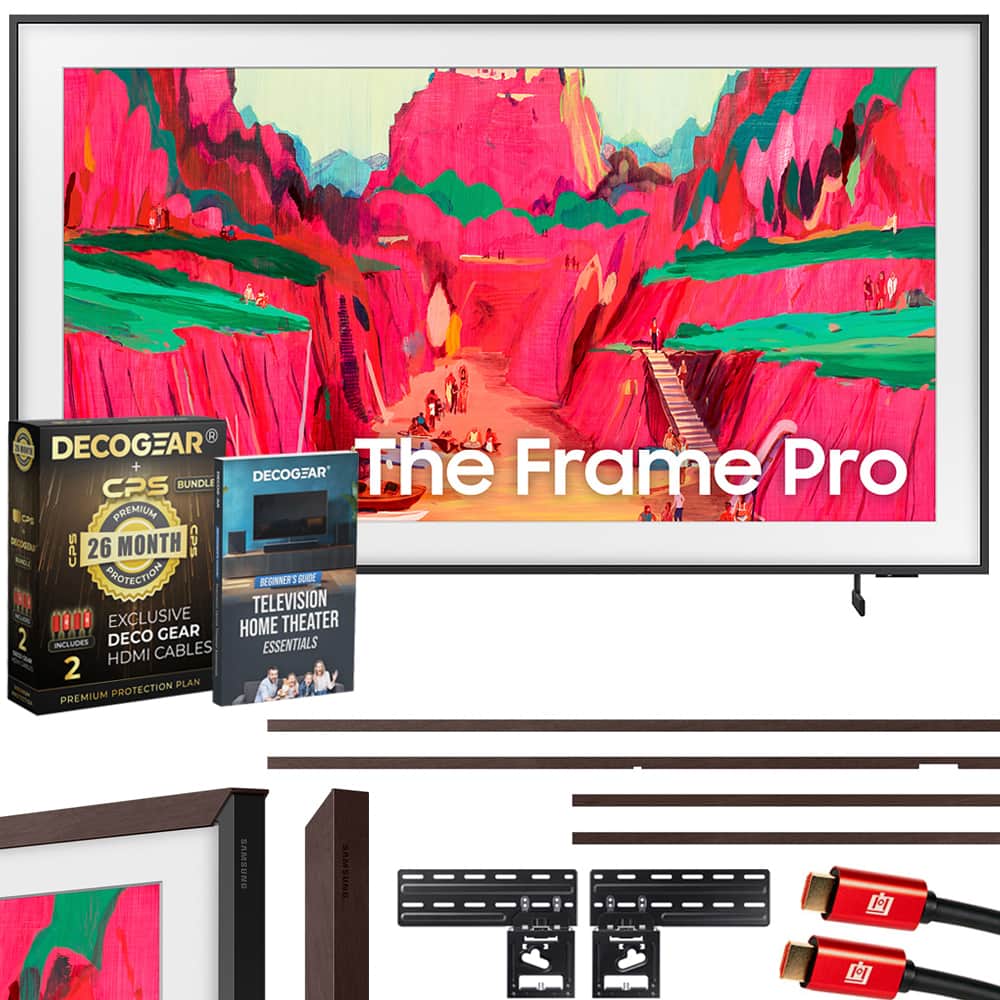 Samsung - 65" The Frame Pro Neo QLED 4K TV LS03FW (2025) + Brown Bezel & 26-Month Warranty Protection Bundle