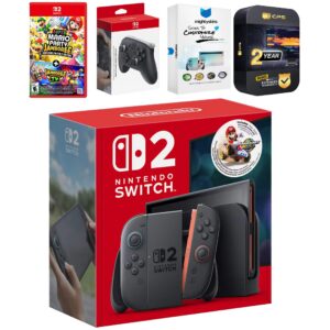 Switch 2 + Mario Kart World Bundle with Super Mario Party Jamboree, Pro Controller, MightySkins Code and 2 CPS - Nintendo Switch 2