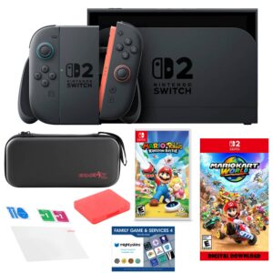 Switch 2 MarioKart with Mario Rabbids, Accessories Kit and Voucher - Nintendo Switch 2
