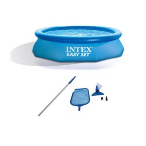 Intex - 10'x2.5' Kid Swimming Pool w/Filter Pump & Cleaning Maintenance Kit