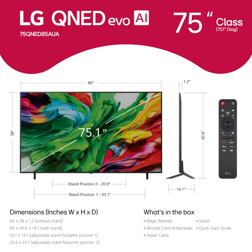 LG - 75" Class 85A Series QNED evo AI MiniLED 4K UHD Smart webOS TV (2025) - Image 5