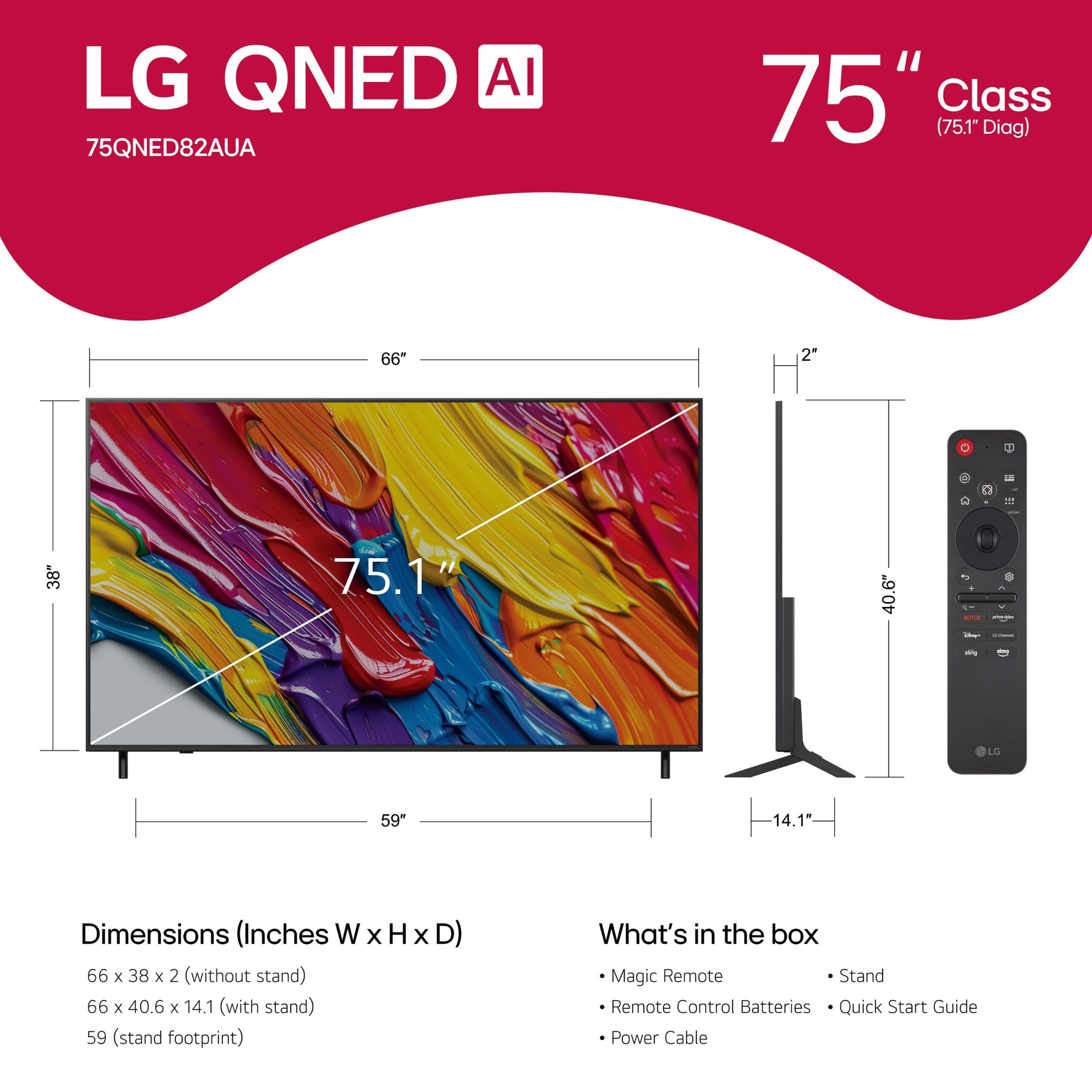 LG - 75" Class 82A Series QNED AI 4K UHD Smart webOS TV (2025) - Open Box - Fair - Image 5